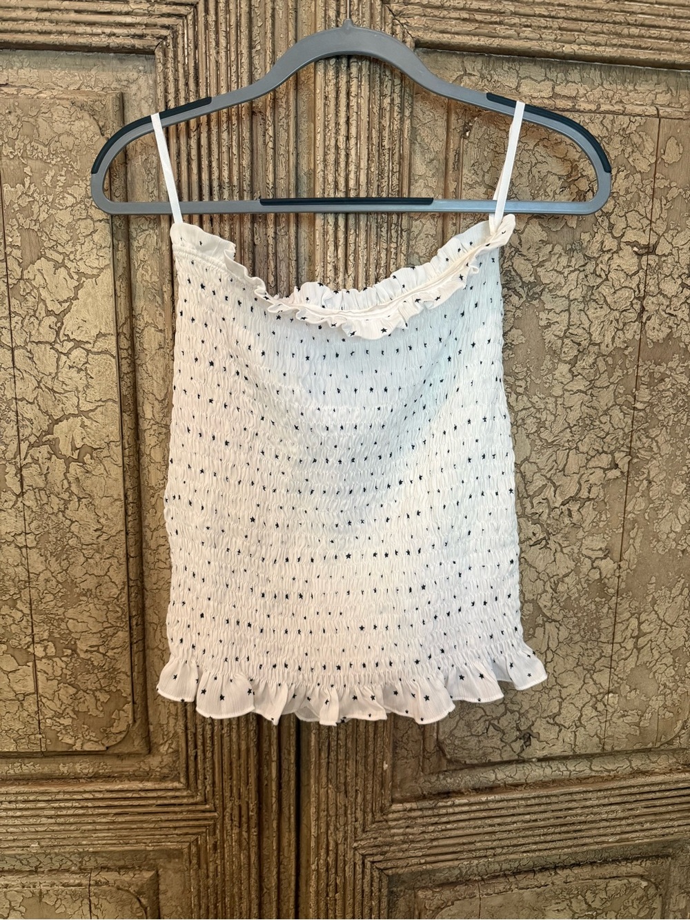 superdown White Smocked Ruffle Cami